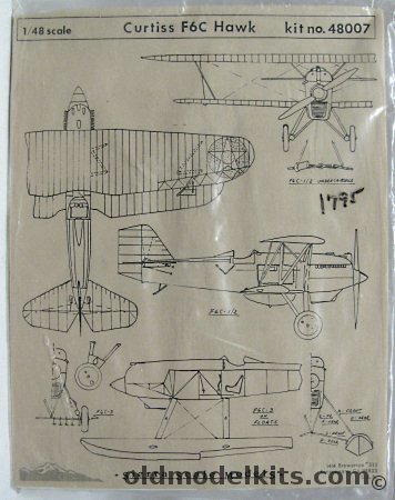 Sierra 1/48 Curtiss F-6C Hawk with Landing Gear or Floats - Bagged, 48007 plastic model kit